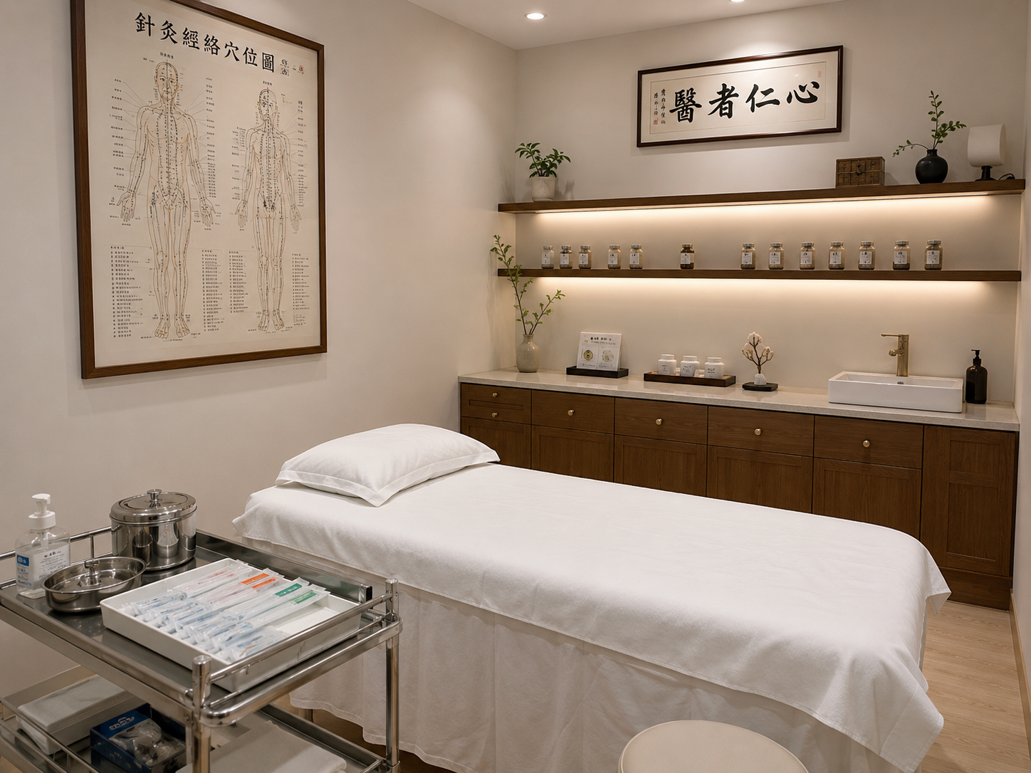 Treatment room at Balanced Vitality Acupuncture, Northcote, Auckland