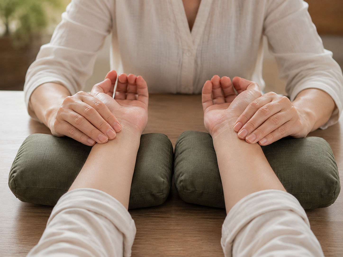 Traditional Chinese medicine pulse diagnosis close-up
